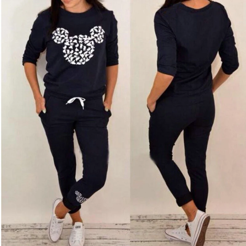 Tanie 2017 jesień nowy nadruk wokół szyi bluzy garnitur kobiet 2 kolory bluzy damskie bluzy Kawaii Slim kobiety bluza N95 Z25