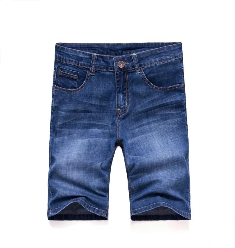 QUANBO плюс размер 40 42 мужские джинсы новые летние деловые классические джинсовые шорты модные повседневные Стрейчевые тонкие синие шорты мужские
