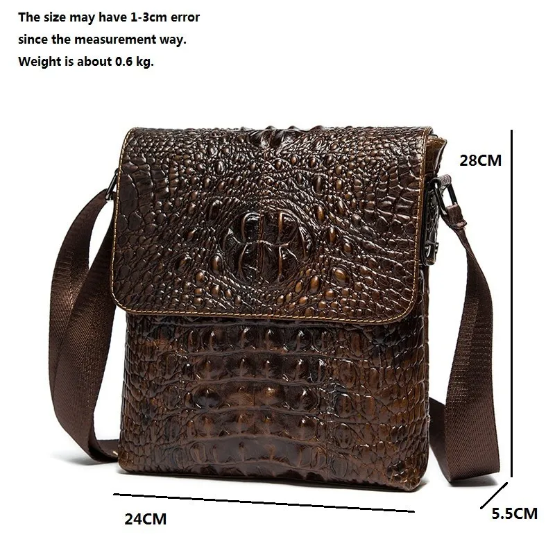 Известный бренд, крокодиловый узор, натуральная кожа, мужские сумки, сумка через плечо, коровья кожа, мужской портфель, кошелек, повседневные сумки через плечо