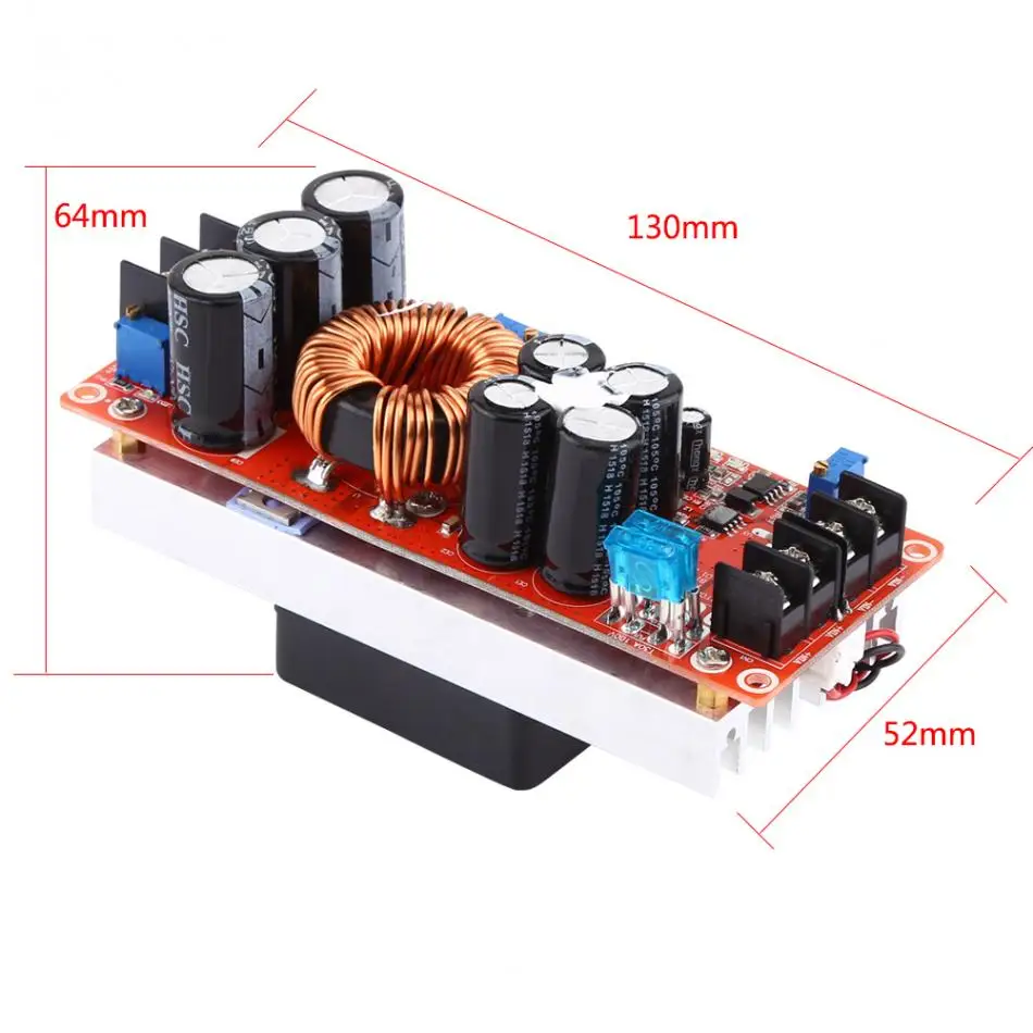 1200W 20A DC Step up Boost Converter постоянное увеличение тока Module LED Driver To DC10 60V с охлаждающим