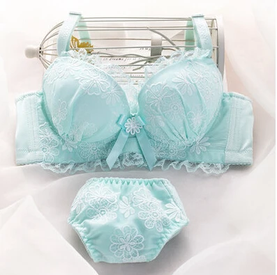 Japanese style girl chiffon lace underwear cute little chest ms ...