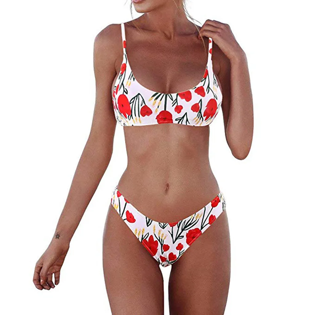 

Bandeau Bandage Bikini Set Push-Up Brazilian Swimwear Beachwear Swimsuit Chest-wiped leopard print split bathing suit Women30326