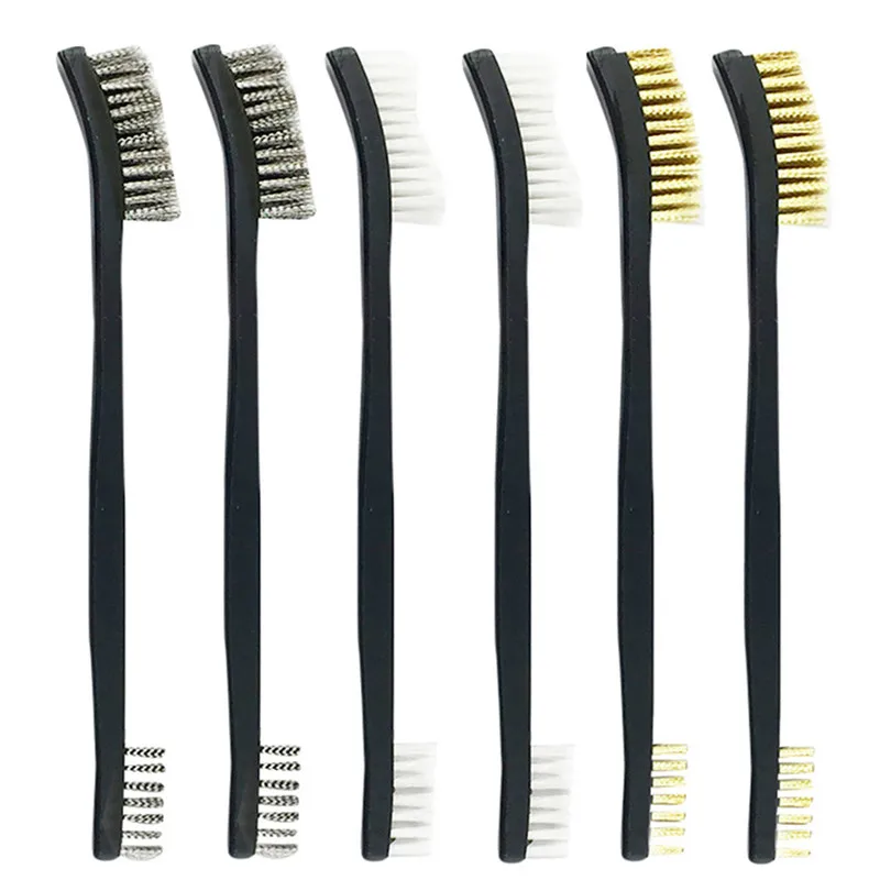 6PCS Steel Wire Plastic polishing grinding Tube Gap Cleaning Brush Brass Brush Double Ended Wire Brush Cleaning Tool (1)