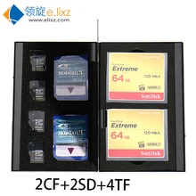 Серебряные красные, синие 8 в 1 Алюминий коробка для хранения мешок Memory Card Case Держатель кошелек большой Ёмкость для 2* для SD CF 4* MicroSD