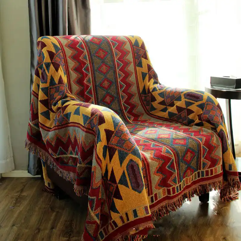 Bohemian Knitting Cotton Throw Blanket Sofa Covers Knitted Plaid Blankets Bedcover Couch Bed Carpet Coverlet Bedspread