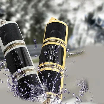 

Gold WaterProof MT487 Motorcycle Speaker Bluetooth V2.1+ EDR Audio Player Stereo Speaker FM Radio AUX USB TF MP3 Player
