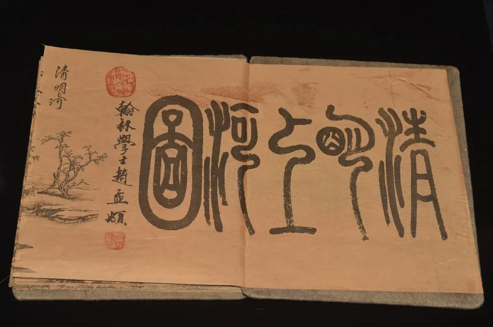 Collection Chinese Scroll Paintings Hand Painted Qingming Riverside