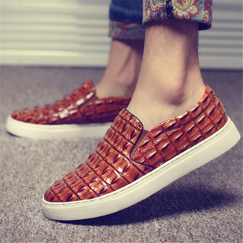  Tfsland Luxury Men Soft Crocodile Leather Driving Shoes New Spring Breathable Slip on Flats Walking