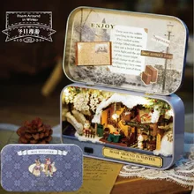 3D Кукольный дом коробка Diy миниатюрная сцена деревянные миниатюрные театральные игрушки, светодиодные лампы мебель ручной работы детская игрушка подарок на день рождения Jouet