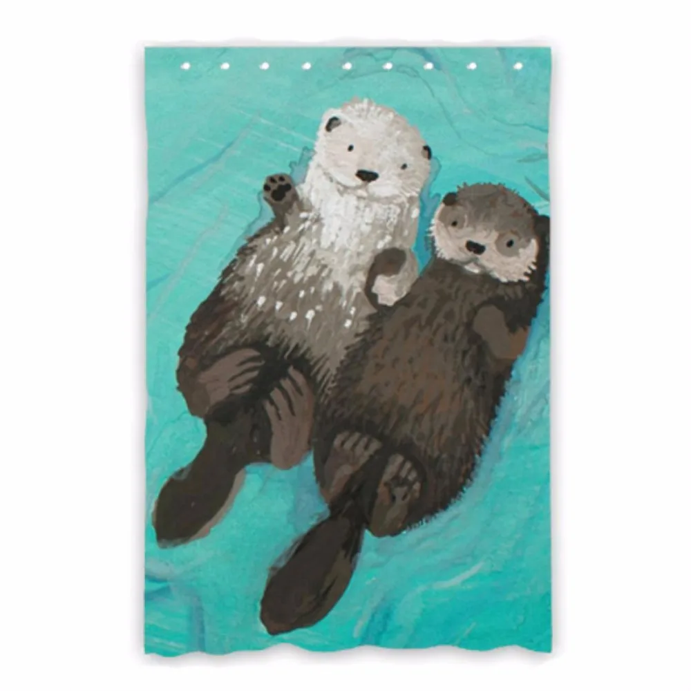 

Custom otter european style curtains office curtains Polyester Fabric home Window Curtain Size 52wx63h (One Piece)