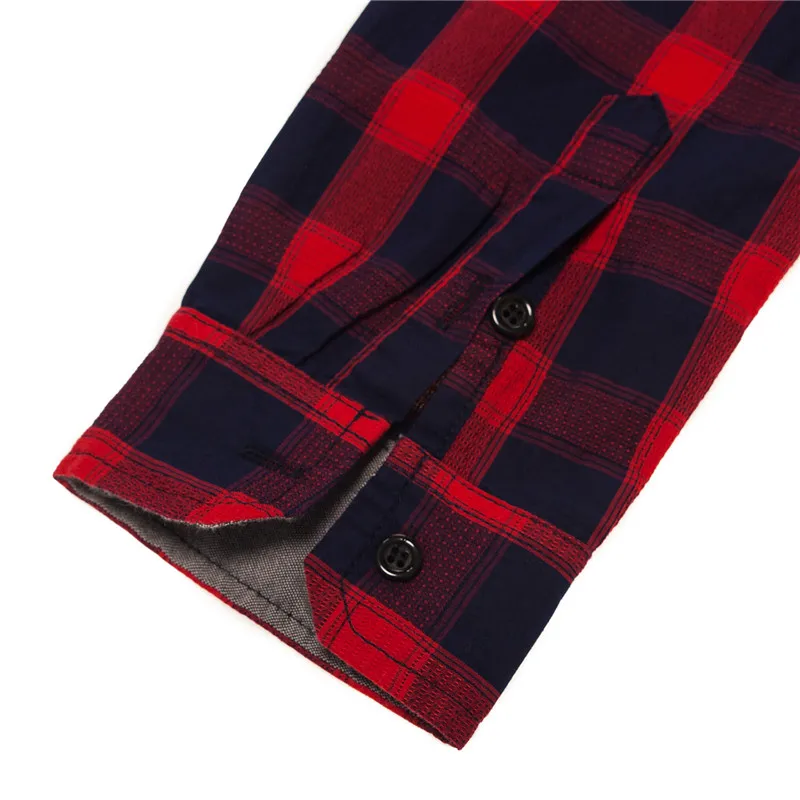 New Spring Autumn Casual Men's Dress Shirt 100% Pure Cotton Brand Classic Male Long Sleeve Plaid Shirts Tops Euro Size M-3XL (8)