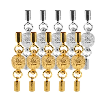 

10 Sets Gold/Silver Ball Magnet Clasps Connectors End Caps Jewelry Findings
