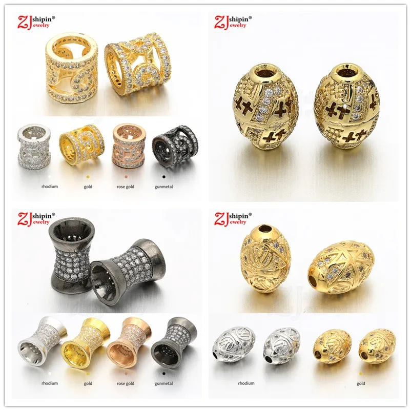 

Fashion micro-inlaid zircon CZ hollow jewelry accessories suitable for DIY beaded spacer bracelet necklace jewelry production