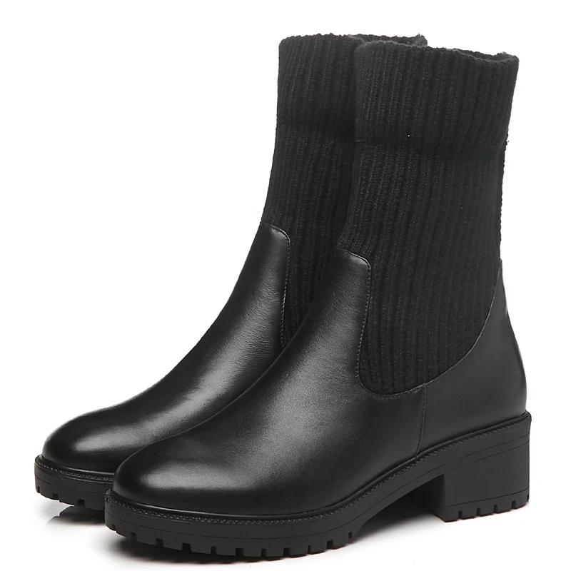 Slip Ly258 Femmes Pour Tendance Anmairon Chaussures 2018 De Bout Taille Bottes Black sur Rond 39 Bottines 34 Base wnqFY1H