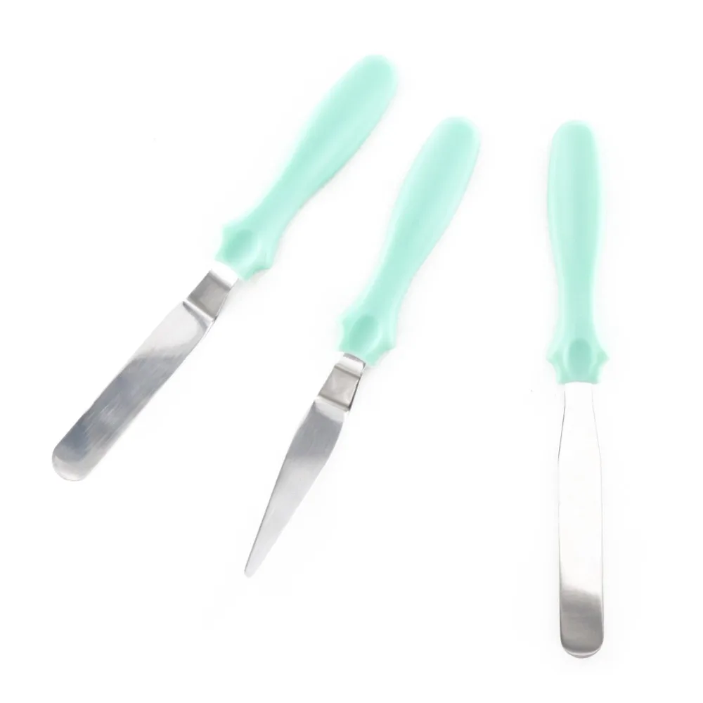  3-Pieces Cake Spatula Set Stainless Steel Baking Pastry Spatulas Butter Icing Cream Scraper Cupcake