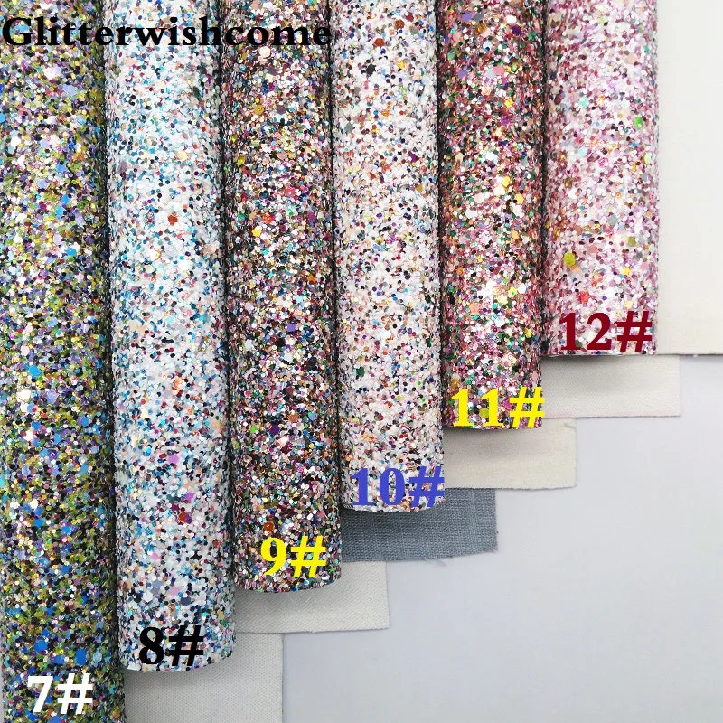 Glitterwishcome 21X29 см A4 Размеры виниловые обои для банты с эффектом блестящей кожи тканевый Виниловый фон для банты, GM082A