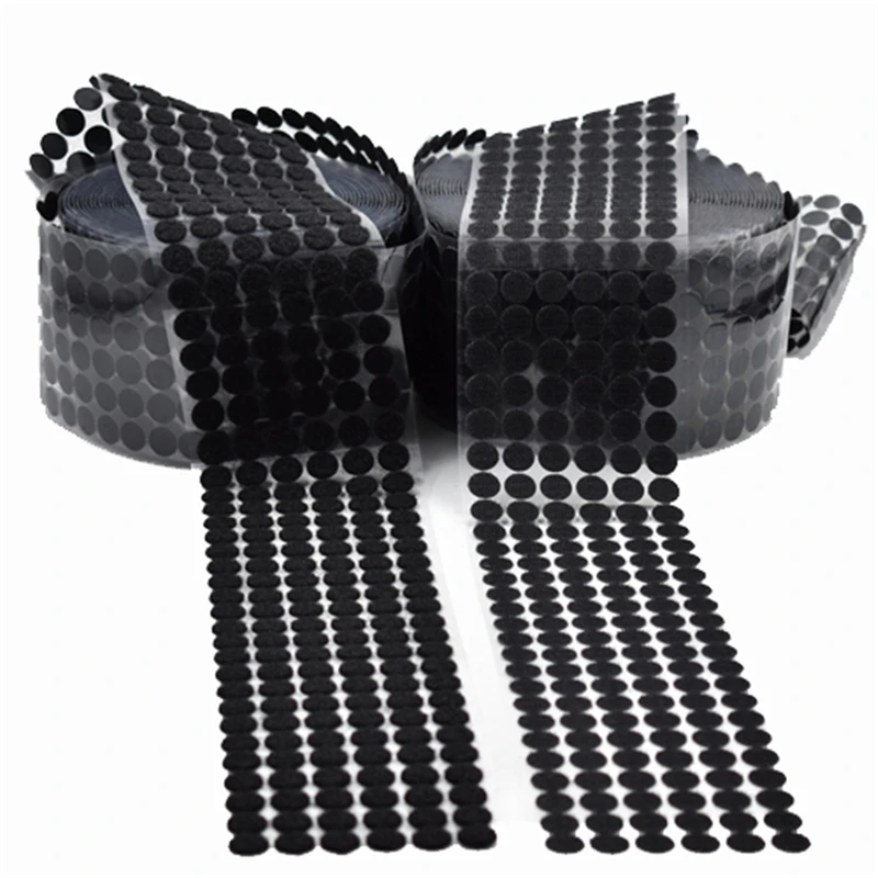 

50Pairs black and white Magic Nylon Sticker Double Sided Adhesive Hooks Loops Disks Round Fastener Tape Sewing 100% Nylon
