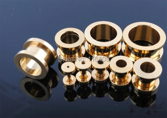 

Big Gauge With Plated Gold Flesh Ear Tunnel 18mm 20mm 22mm