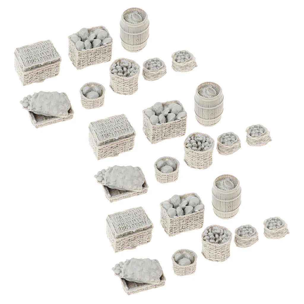 3set 1/35 Food Supplies Basket Model for Mini Sand Table Military Scene