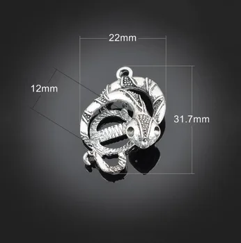 

Anitque Silver Alloy Charms Snake Pendants -30 Pcs+ DIY Jewelry Findings Necklace Bracelet Earrings Accessories 12X22X31.7mm