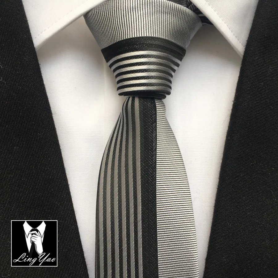 Высококачественный роскошный панельный галстук, модный мужской обтягивающий галстук, полуоднотонный с полувертикальными галстуки в полоску