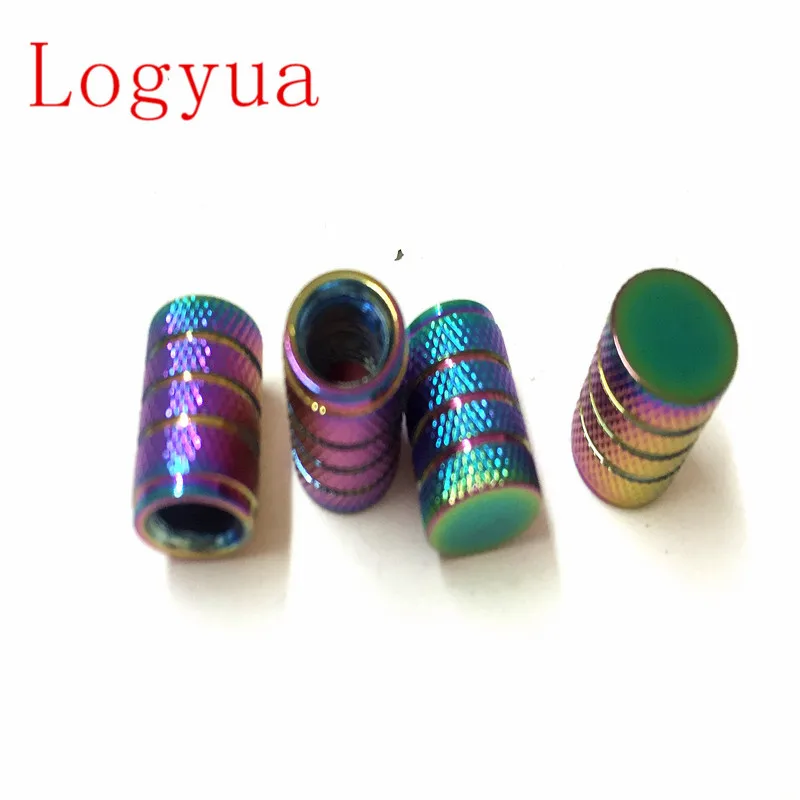 4pcs/lot Aluminum Colorful Car Wheel Tire Valve Cap Rainbow Tire Dust
