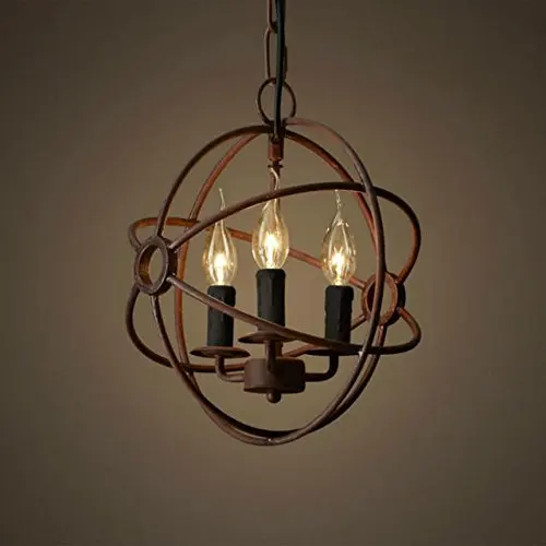 Vintage Chandelier Globe Shape Loft Three Sockets Ceiling Lamp Retro Antique Iron Pendant lamp 3 lights for Living Room
Vintage Chandelier Globe Shape Loft Three Sockets Ceiling Lamp Retro Antique Iron Pendant lamp 3 lights for Living Room