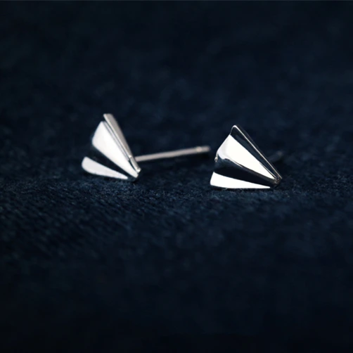 

MIESTILO Travel Lover's Origami Paper Airplane Designer's Silver Stud Earrings | World Guaranteed 925 Sterling-silver-jewelry