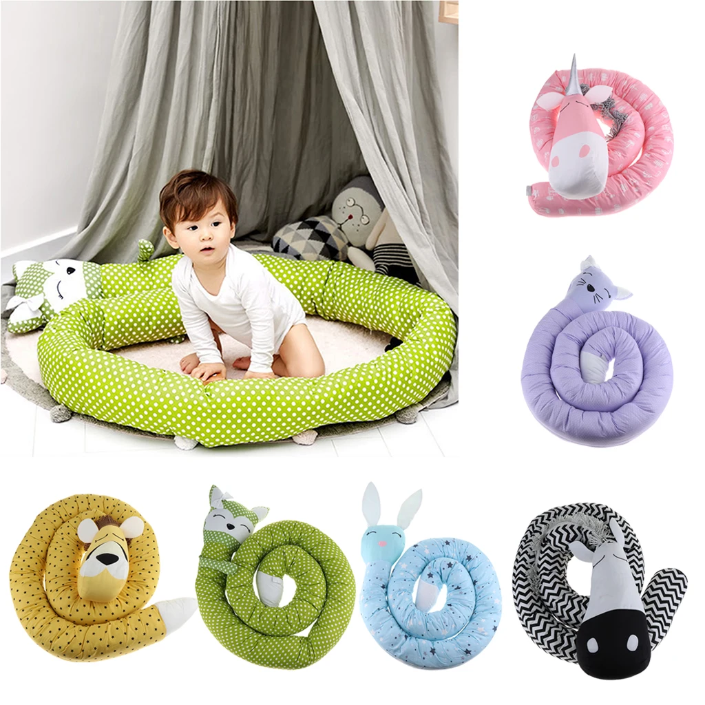 130 дюймов мультфильм хлопок все-круглый подушка для игрушечной кроватки кровать сна бампер для ребенка младенческой