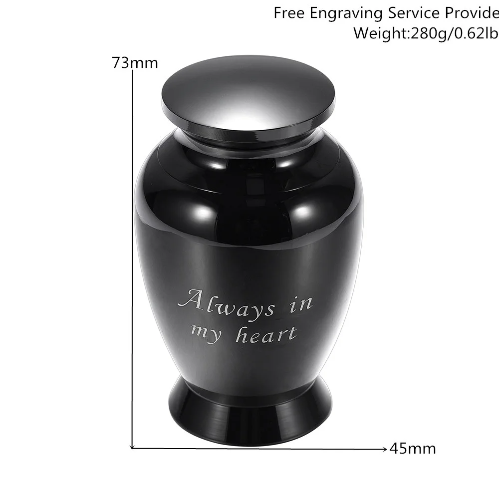 

IJU028 High Polished Stainless Steel Cremation for Pet/Human Sharing Ashes Holder Keepsake Urns