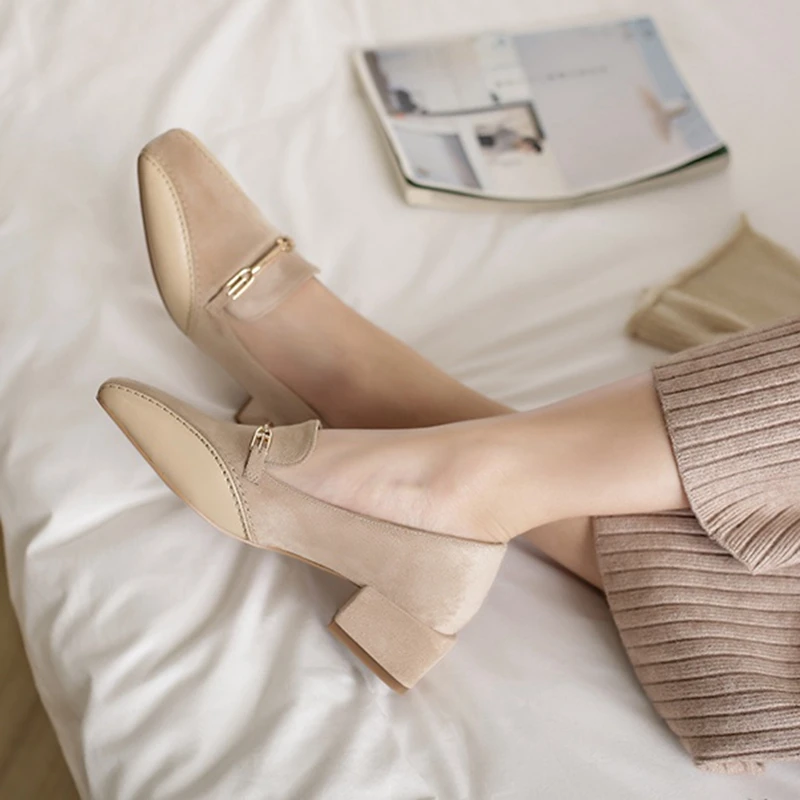 ORCHA LISA/ г. новое поступление, женские туфли-лодочки из натуральной кожи на квадратном каблуке элегантная Офисная Женская обувь без застежки, красивая Рабочая обувь