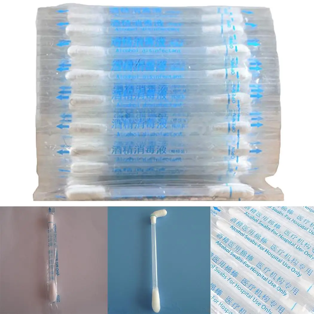 

Disposable Medical Alcohol Stick Disinfected Double Head Cotton White Transparent Swab Care Aid