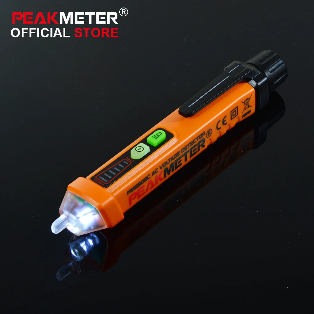 PEAKMETER PM8908C Non contact AC Voltage Detector Tester Meter 12V 1000V Pen style Voltage Detector