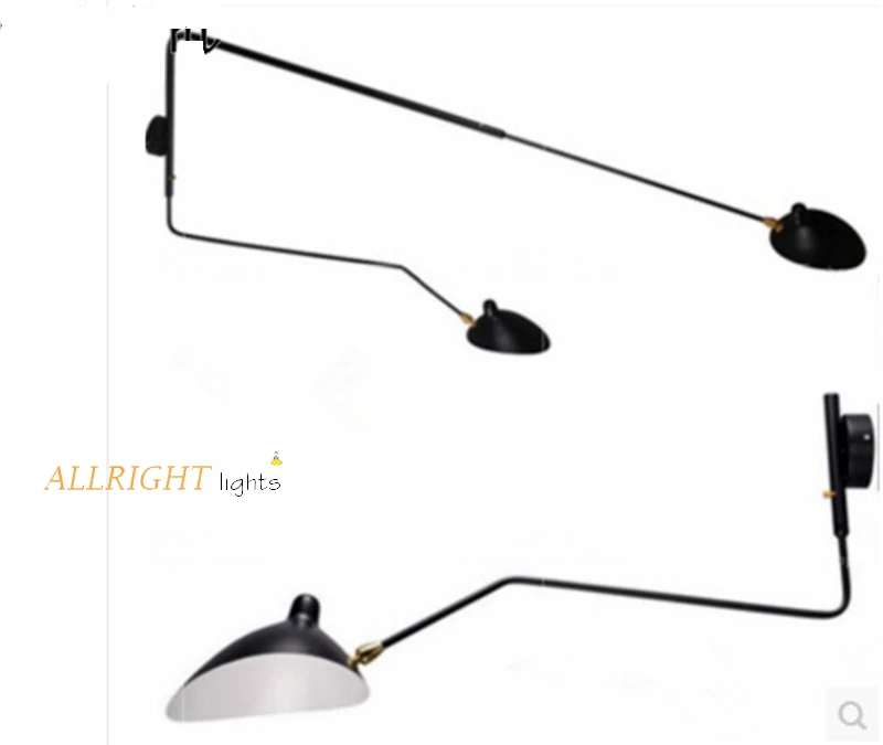 

Scandinavian Decortions Modern Minimalist Design Serge Mouille Rotating Two One Arms Wall Lap Industrial Modern Sexy