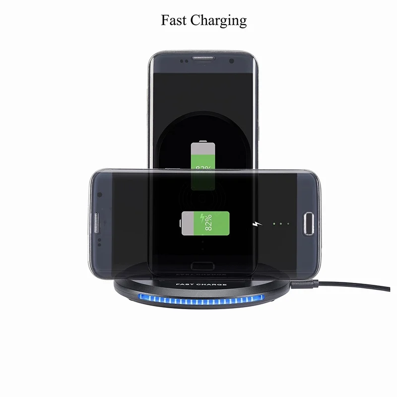 Ascromy Fast Wireless Charging Foldable Pad Stand for Samsung Galaxy Note 8 S8 Plus iPhone 8 Plus X 10 Cordless Charger Station (3)