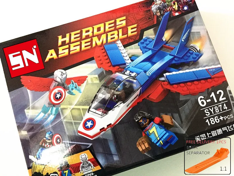 SY 874 186 шт Человек-паук командная нашивка с Бэтменом тумблер Супер Герои строительные блоки детские игрушки, строительные блоки для детей подарок