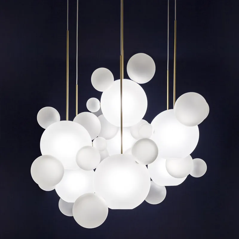 New classical bubble glass ball pendant lights foyer frosted glass