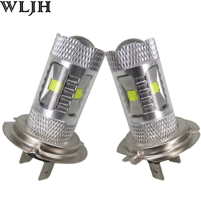 

WLJH 2x Car Led H7 Light Bulb 30W Epistar Led Chip Lamp Light Car Lamp Bulb Projector LEN Reflector Mirror Motorcycle Headlights