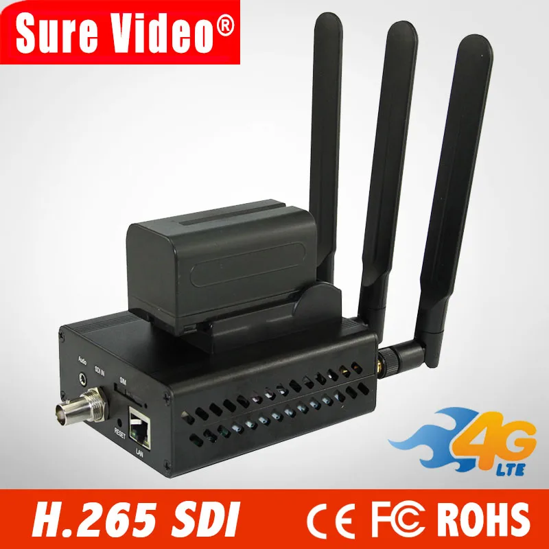 DHL Бесплатная доставка 4G HEVC / H.265 WIFI SDI видео кодировщик передатчик в реальном