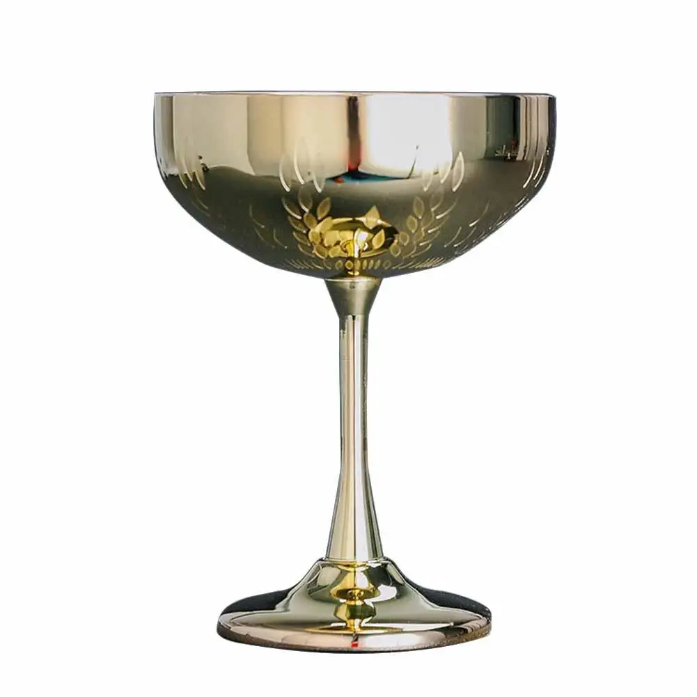 304 Нержавеющая сталь чашки колоски принт Бокал Для Мартини вино Стекло золото, фужеры из светодиодного стекла для дома, баров посиделок шейкер бутылка - Цвет: Gold