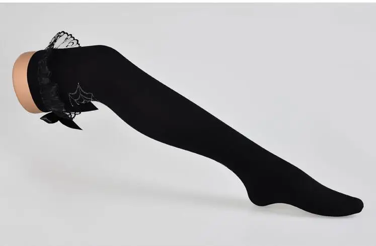 

The new black spider web printed silk stockings Bow sexy women silk stockings