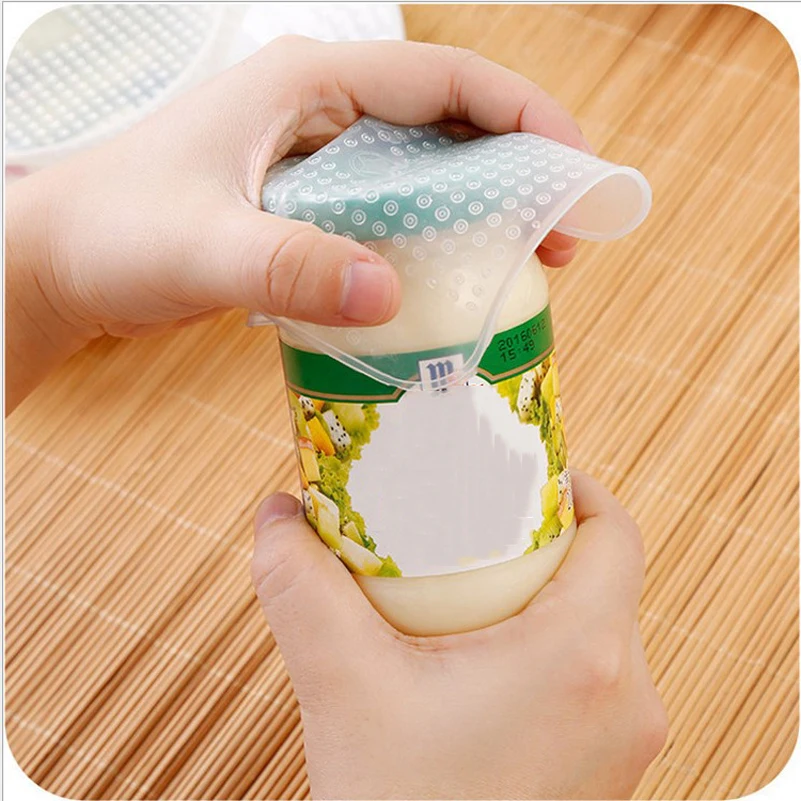 Hot Sale Food Grade Keeping Food Fresh Wrap Reusable High Stretch Silicone Food Wraps Seal Vacuum bowl Cover Stretch Lid