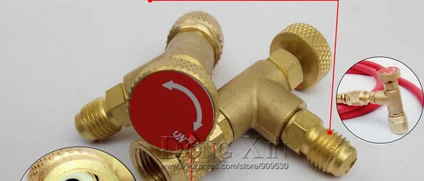 

New Arrived HS-1221 R410A Refrigeration Charging Adapter,Air conditioning charging valve red one