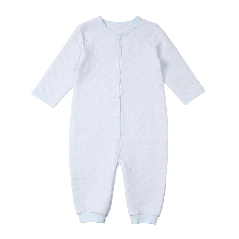 i-baby Premium Matelasse PIMA COTTON Baby Romper Cashmere Like Cotton Outfit Long Sleeve Newborn Cloth, Packed in Box - Цвет: Blue