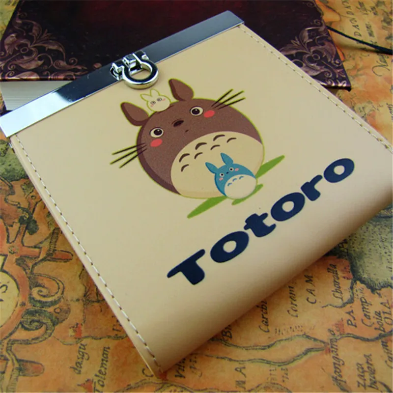 

New Arrival Double Cameo Color Printing Candy Color Woman/Man Metal HASP Anime Wallet Famous Japanese Cartoon ONE PIECE/ TOTORO