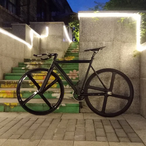 Велосипед с фиксированной передачей, 53 см, 55 см, 58 см, DIY 700C, фиксация, рама из алюминиевого сплава, велосипедная дорожка, колеса из магниевого сплава - Цвет: Черный