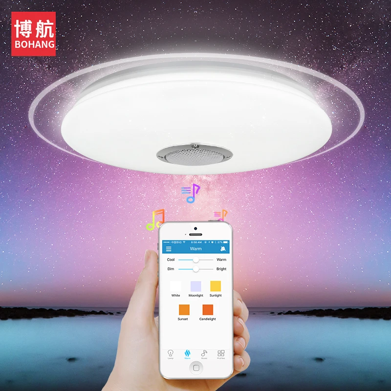 

Modern Dimmable LED ceiling Lights 25W APP Remote control Bluetooth Music Adjusting brightness color temperature ceiling lamp