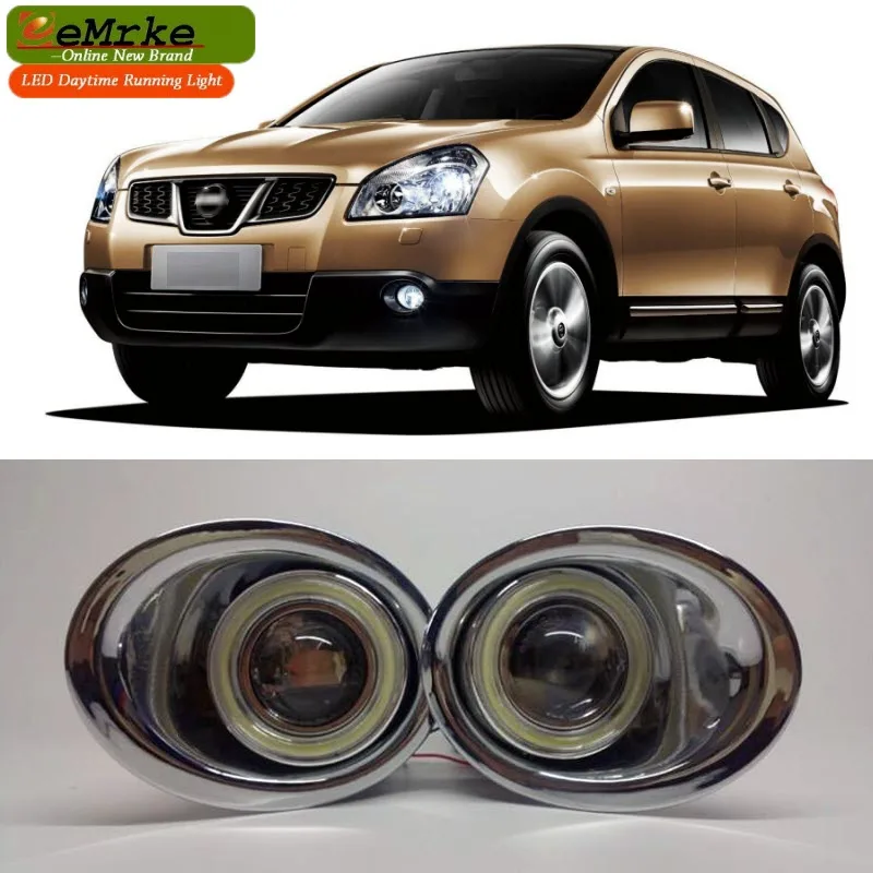 EeMrke для Nissan Qashqai J10 2006-2013 светодиодный Ангел глаз галогенные лампы H11 55 Вт Противотуманные фары DRL дневные ходовые огни