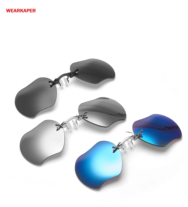 

WEARKAPER Retro Apple Lense Clip On Nose Glasses Men Matrix Morpheus Movie Rimless Sunglasses Women Oculos Gafas De Sol