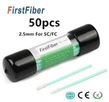 Esfregaços da fibra ótica das varas da limpeza da fibra da haste da limpeza para 1.25mm/2.5mm conectores/adaptadores, 50 pces/garrafa